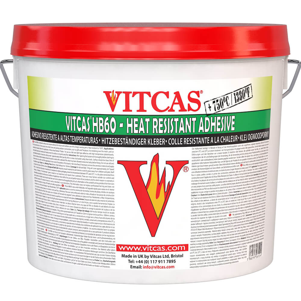 Tile Adhesive Around a Patio Oven: Outdoor Conditions Vitcas HB60 heat resistant adhesive packaging
